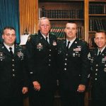 SFC Peter Drake, Gen. Richard S. Colt, SSG William Pupplo and Col. Gregory Gass.
