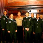 Marine Maj. Gen. Dickerson with US Army soldiers a the 2008 luncheon.