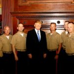 2008 Honoree of the Year Donald Trump with Marine Corps. guests.