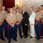 Honoree of the Year NYC Fire Commissioner Sal Cassano greets military guests at the 2011 luncheon.