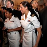 Navy nurses Lt. Jr. Castillo and Lt. Engler attend 2009 luncheon.