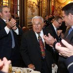 Guests at 2015 Honoree of the Year Luncheon give a standing ovation to Angelo Ciotto, WWII Veteran, Survivor of Iwo Jima Battle