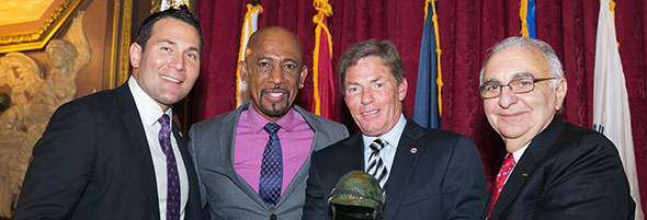 FVVP Board Member Douglas McGowan, Featured Speaker Montel Williams, Honoree Kenneth Fisher and FVVP Chairman Robert DiChiara