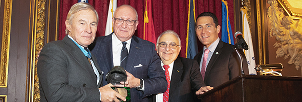 Presentation of the Phelps Award to Medal of Honor Recipient Paul Bucha by Bruce Mosler and FVVP board members Robert DiChiara and Douglas McGowan
